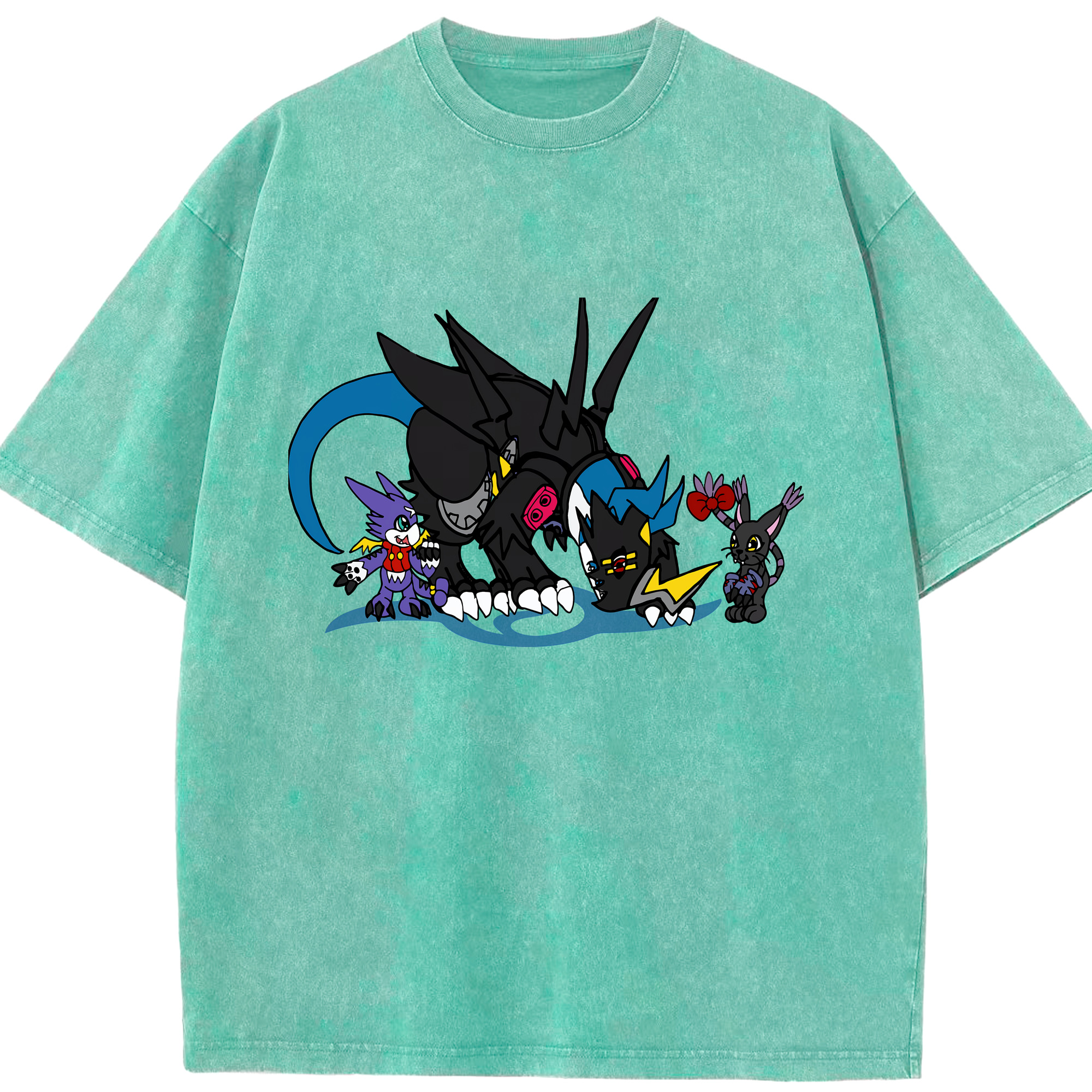 （画像用） Digimon デジタルモンスター/デジモン 綿100% ヴィンテージ風 半袖Tシャツ（フロントプリント）